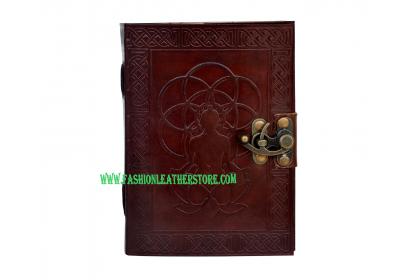 Buddha Embossed Book of Shadows Genuine Vintage Leather Journal Diary Notebook Celtic Organizer Daily Planner Handbook with Brass 